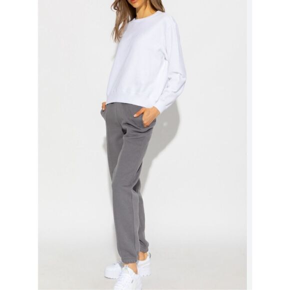 AllSaints cotton sweatshirt top long sleeve white sz M - Picture 1 of 7